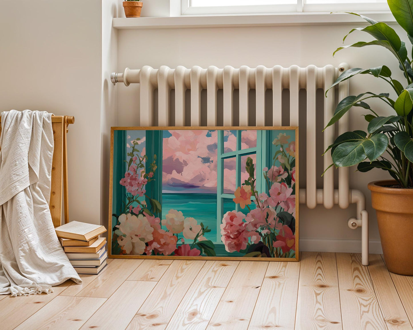 Dopamine Decor | Colourful Floral Ocean Abstract Art