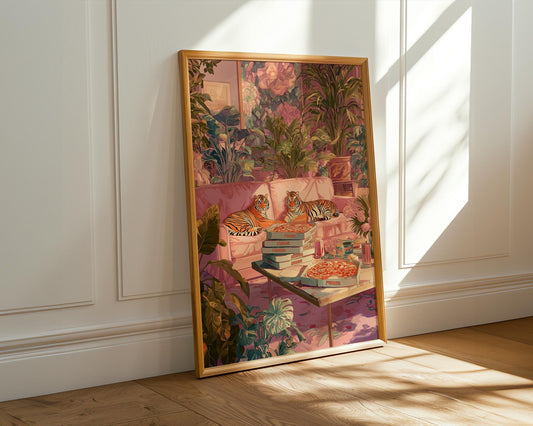 Maximalist Wall Decor | Retro Flower Abstract Floral Wall Art