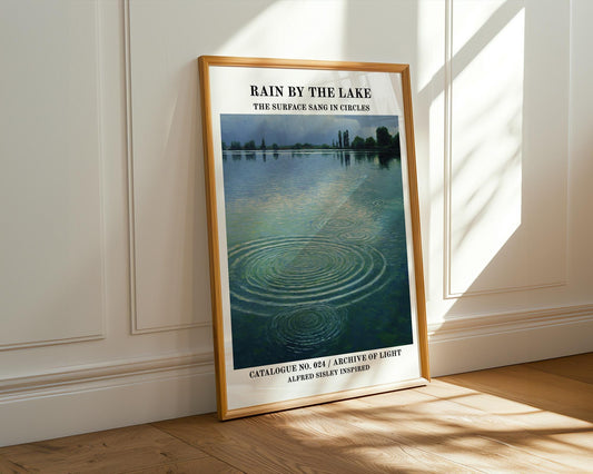 Gallery Wall Art | Alfred Sisley Inspired Rain Over Lake Poster
