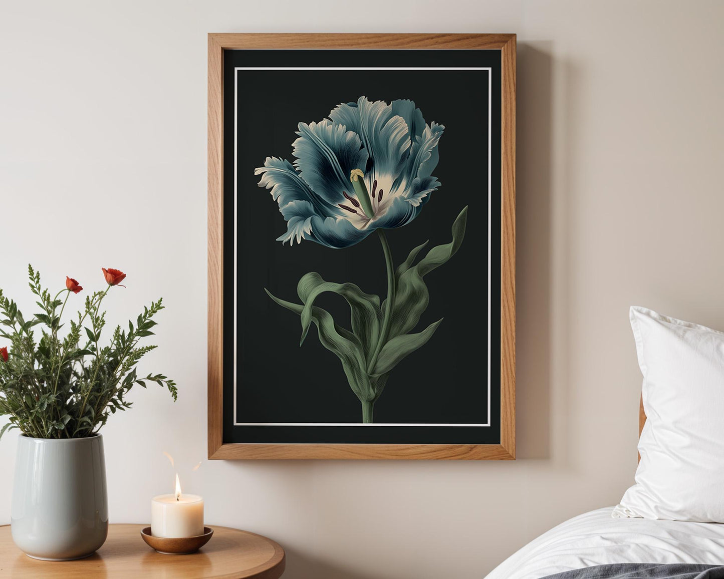 Flower Wall Decor | Blue Tulip Poster