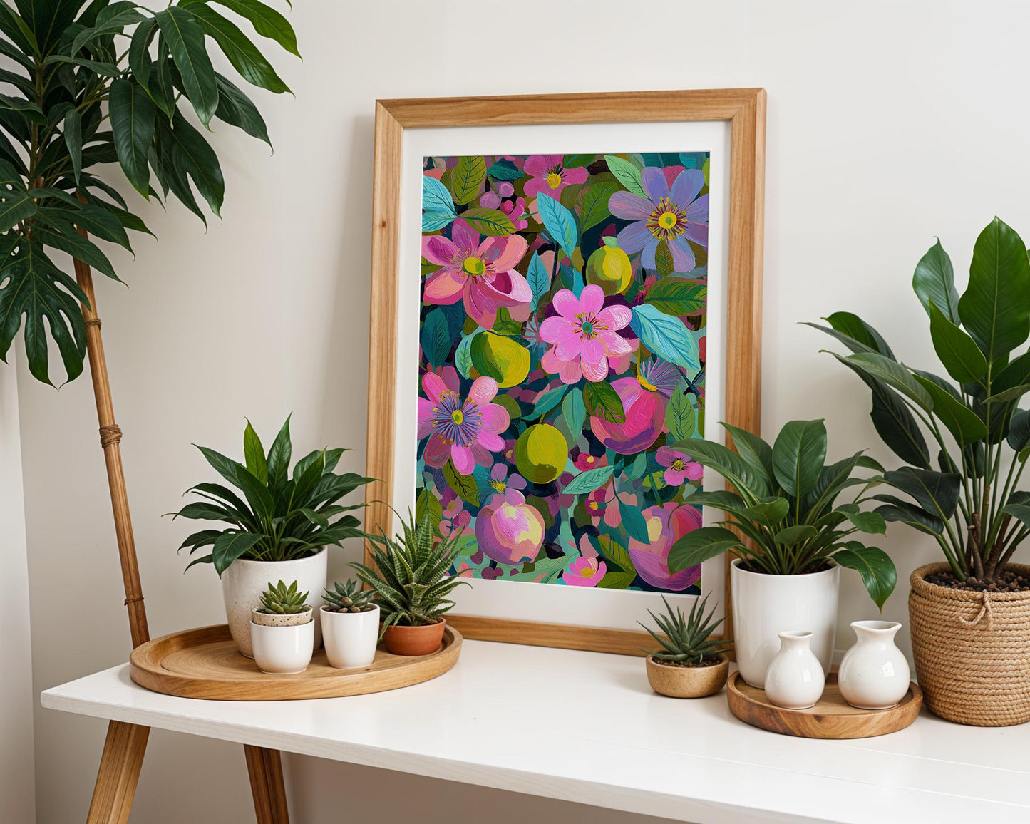 Maximalist Abstract Wall Art | Retro Floral Print