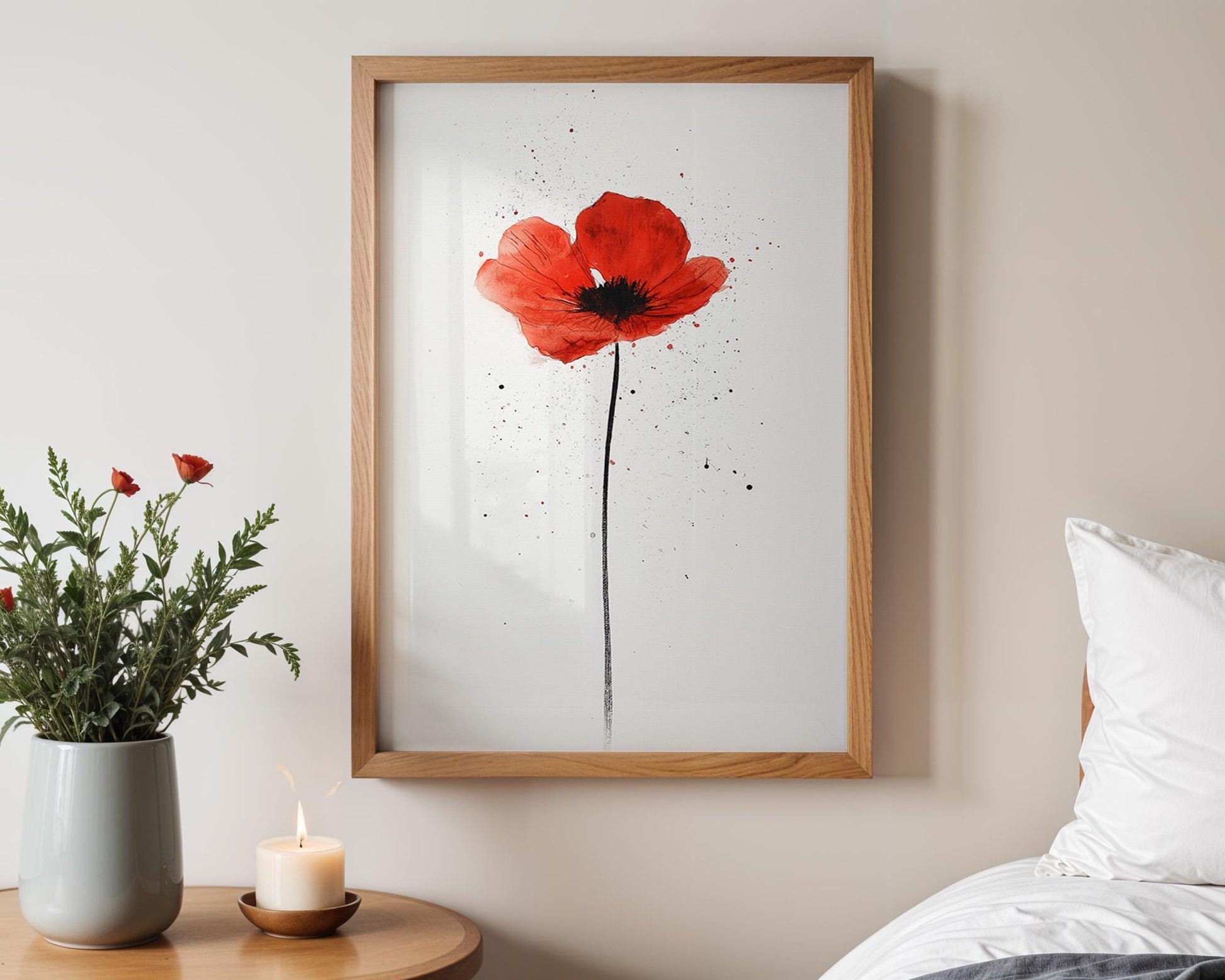 Flower Wall Decor | Red Poppy Print