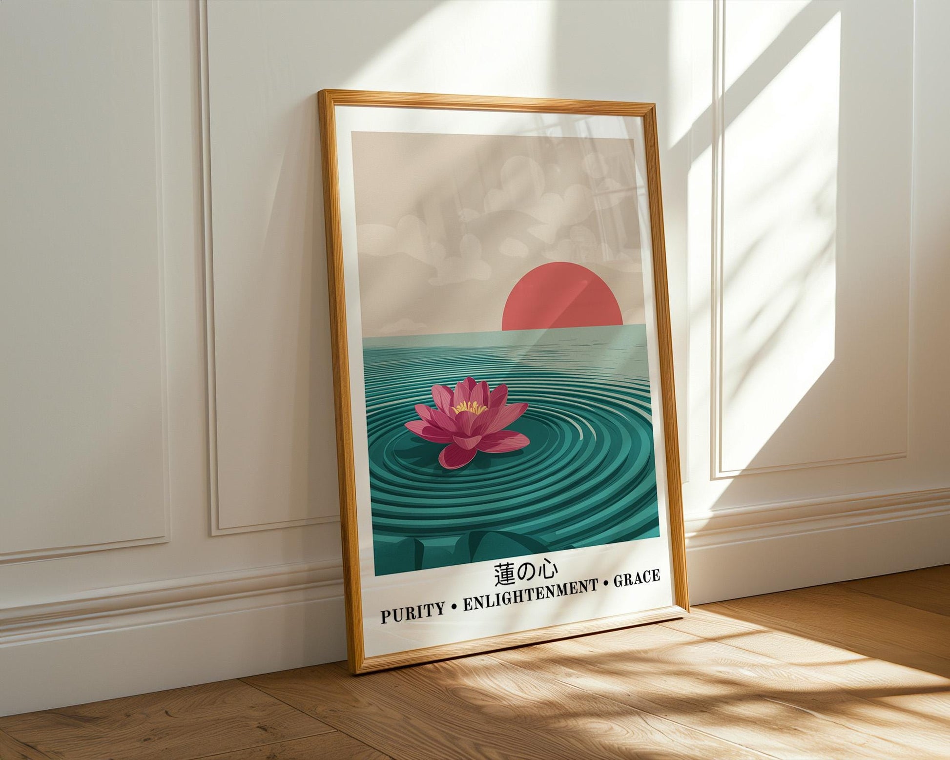 Japanese Wall Art | Japanese Lotus Flower Print