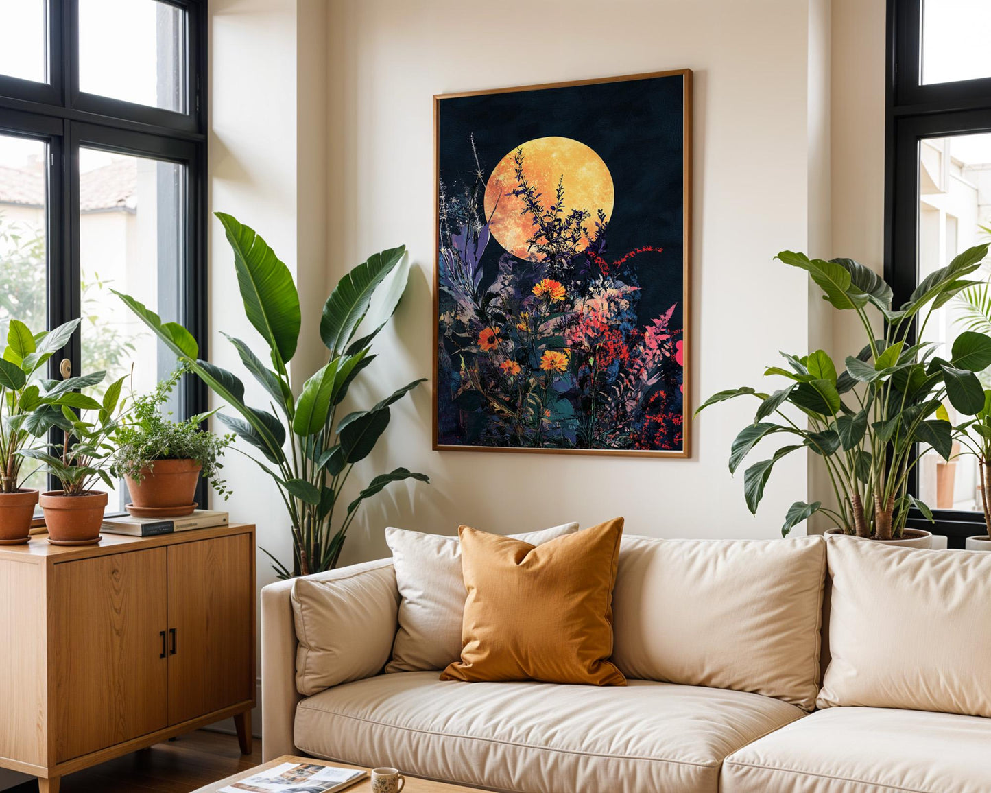 Gallery Wall Art | Floral Moon Poster