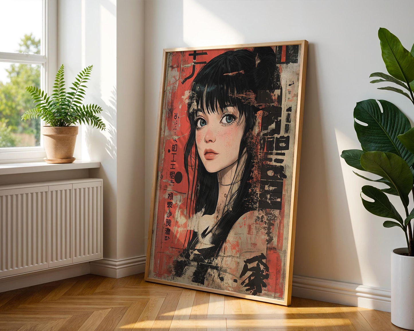 Japanese Wall Art | Retro Anime Girl Poster