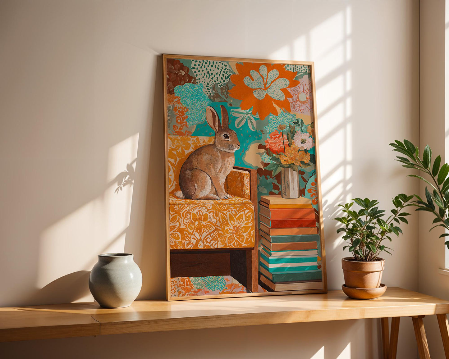 Dopamine Decor | Vibrant Rabbit Wall Art