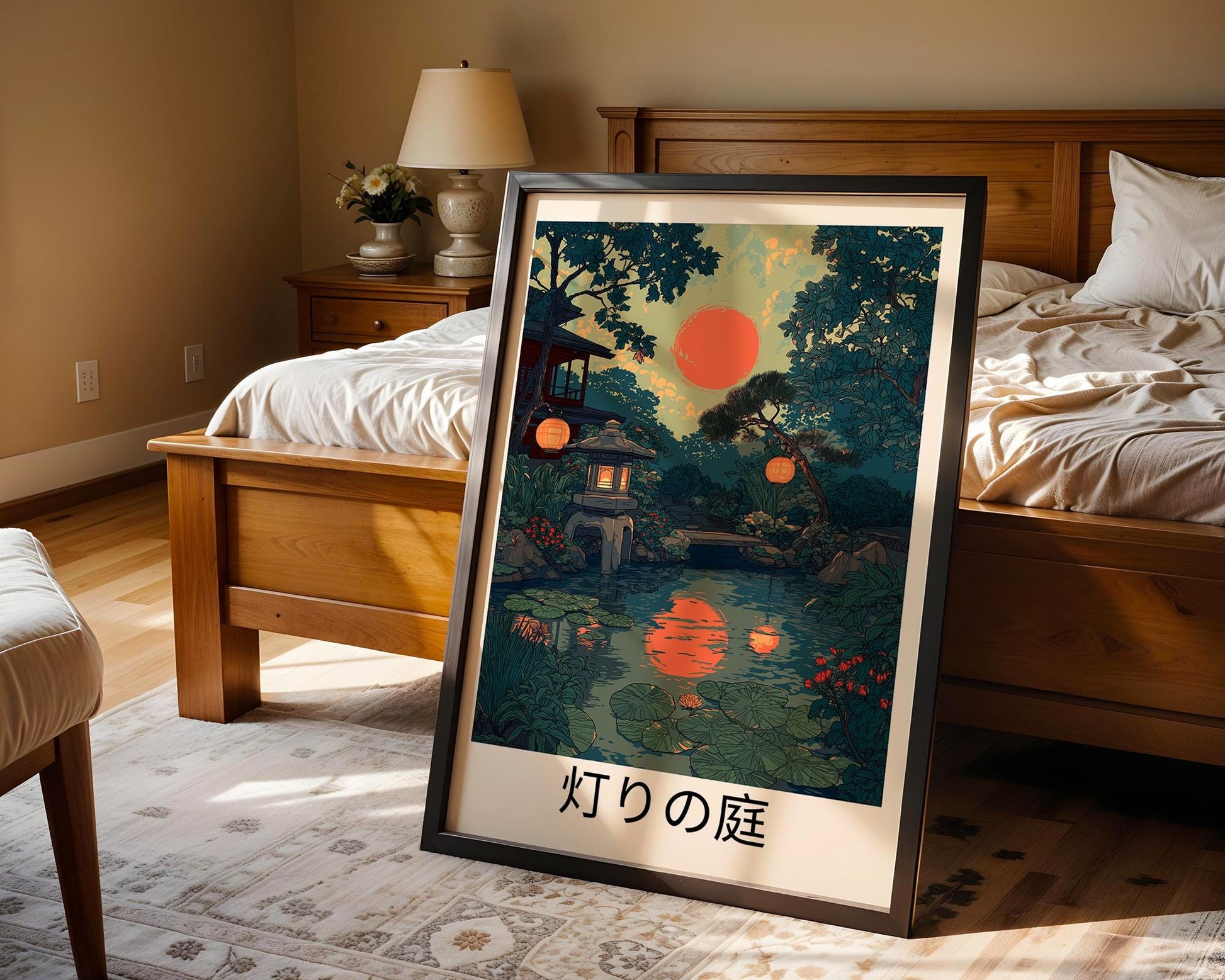 Japanese Wall Art | Lantern Dusk Garden Decor
