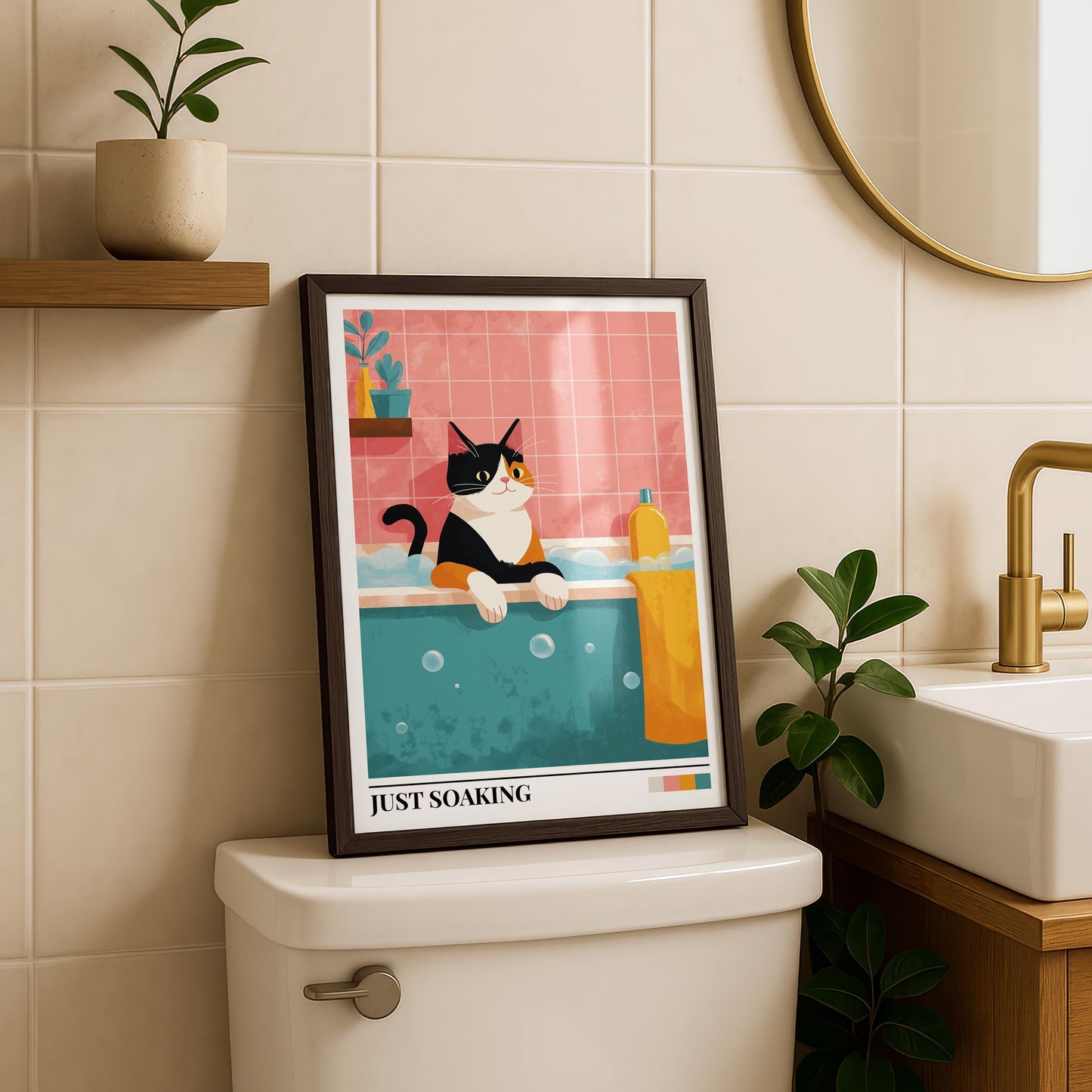 Bathroom Wall Art | Cat Bathroom Wall Art