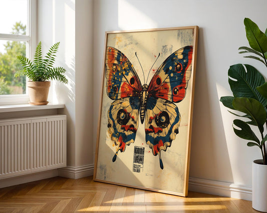 Japanese Wall Art | Vintage Japanese Butterfly Art