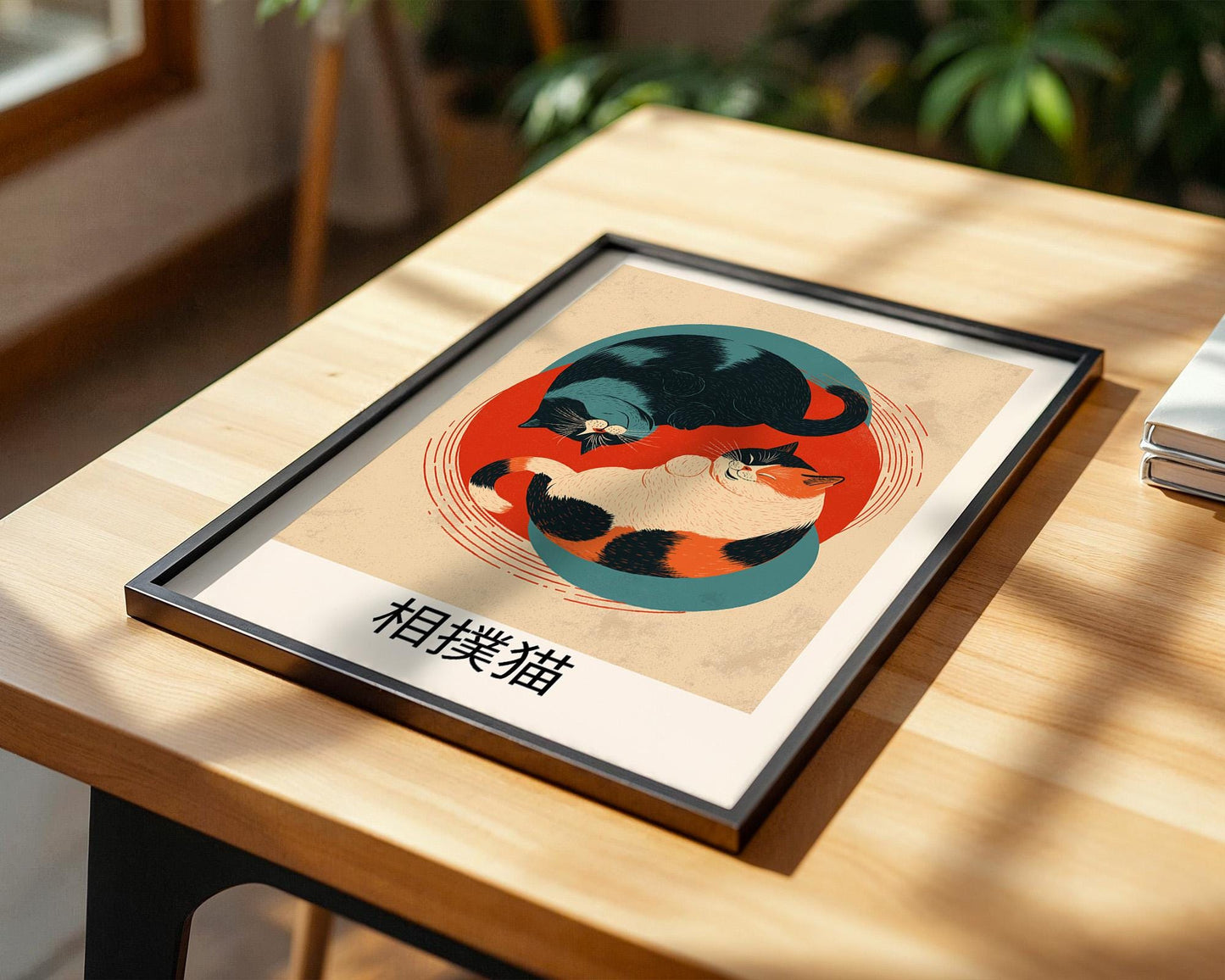 Japanese Wall Art | Japanese Sumo Wrestling Cats Art Print