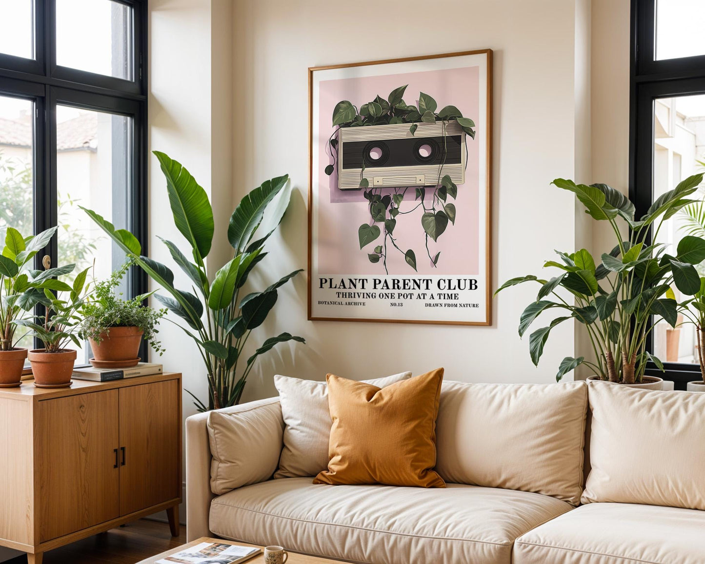 Flower Wall Decor | Retro Cassette Botanical Design