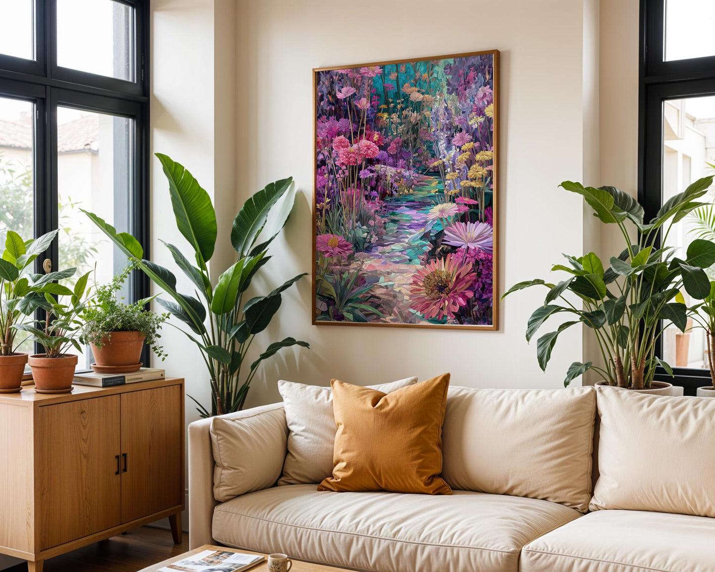 Maximalist Retro Wall Art | Abstract Floral Print