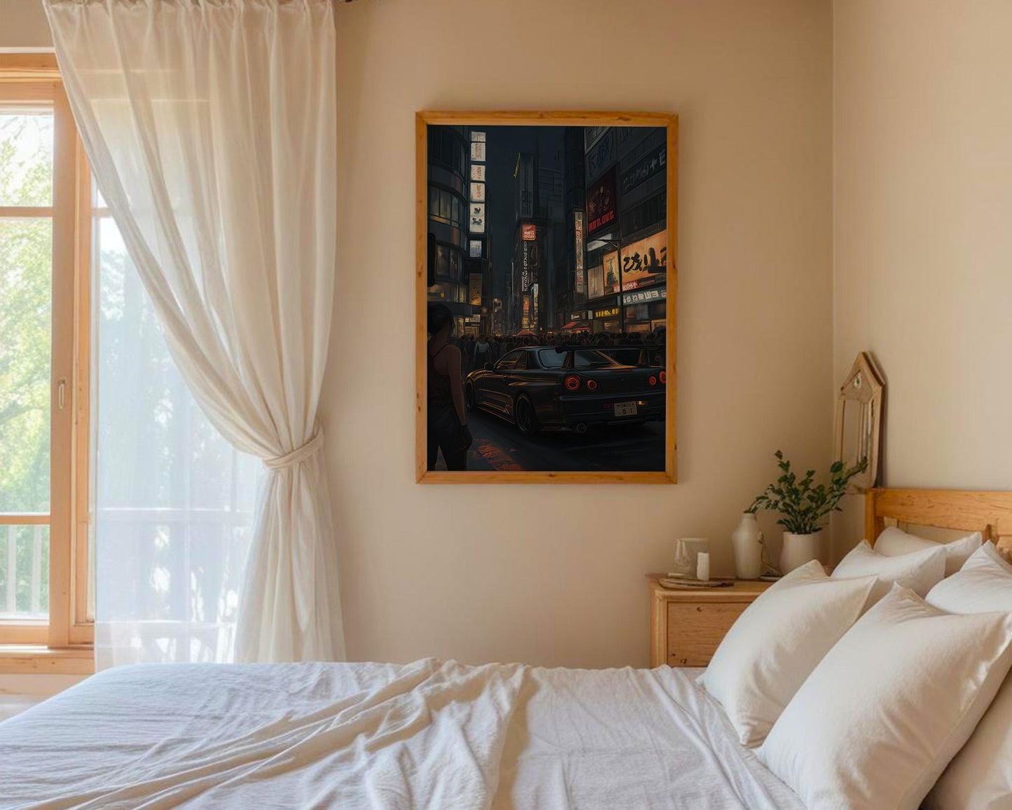 Japanese Wall Art | Tokyo Night Car Poster