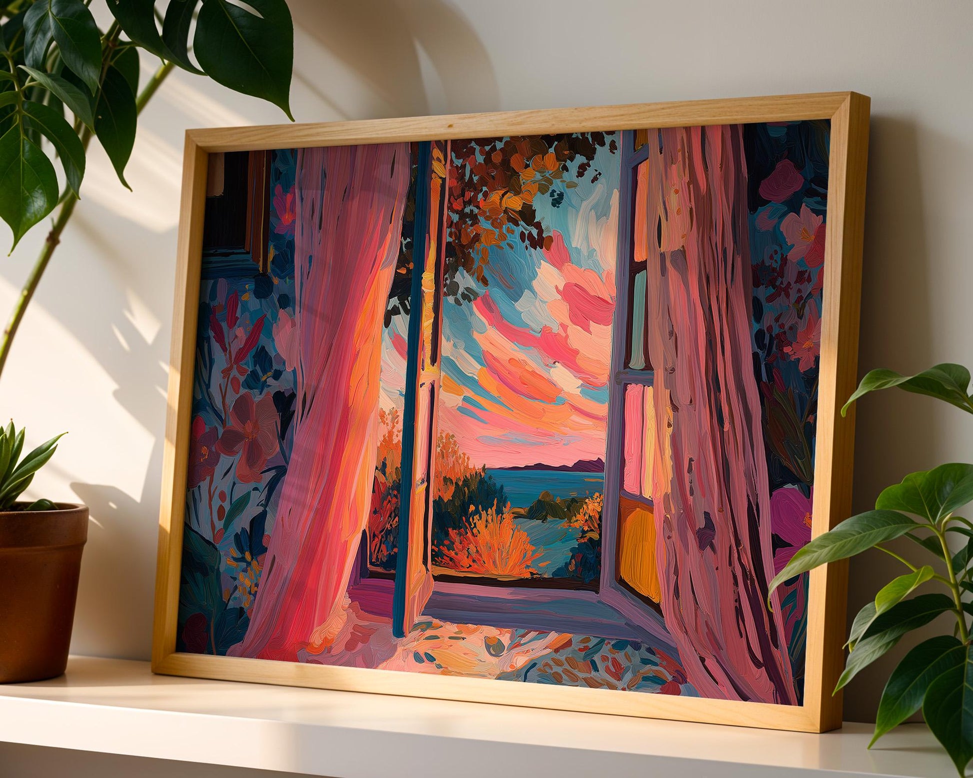Dopamine Decor | Abstract Window View Floral Print