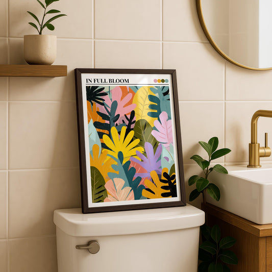 Bathroom Wall Art | Flower Bathroom Wall Art