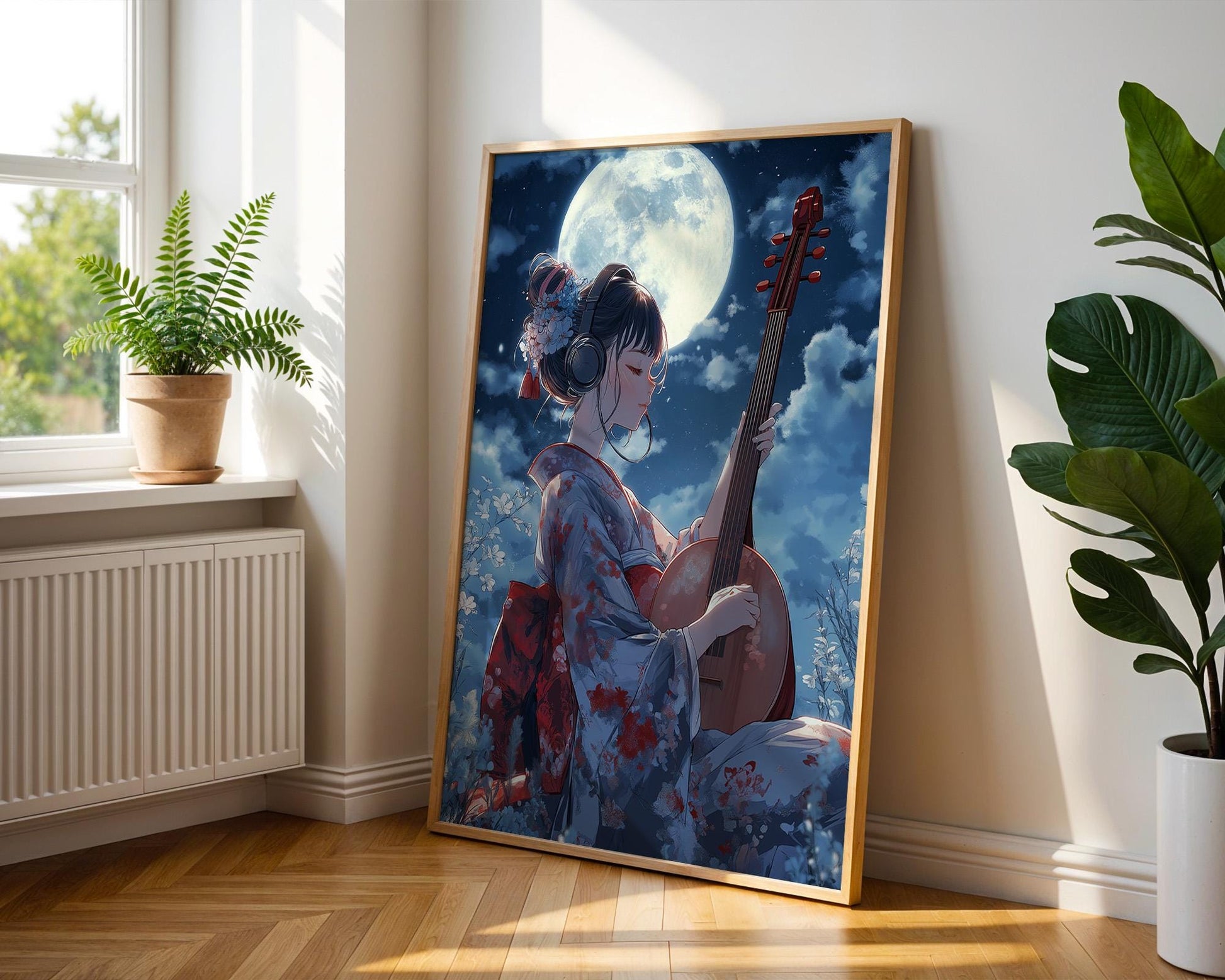 Japanese Wall Art | Anime Girl Guitar Art Print
