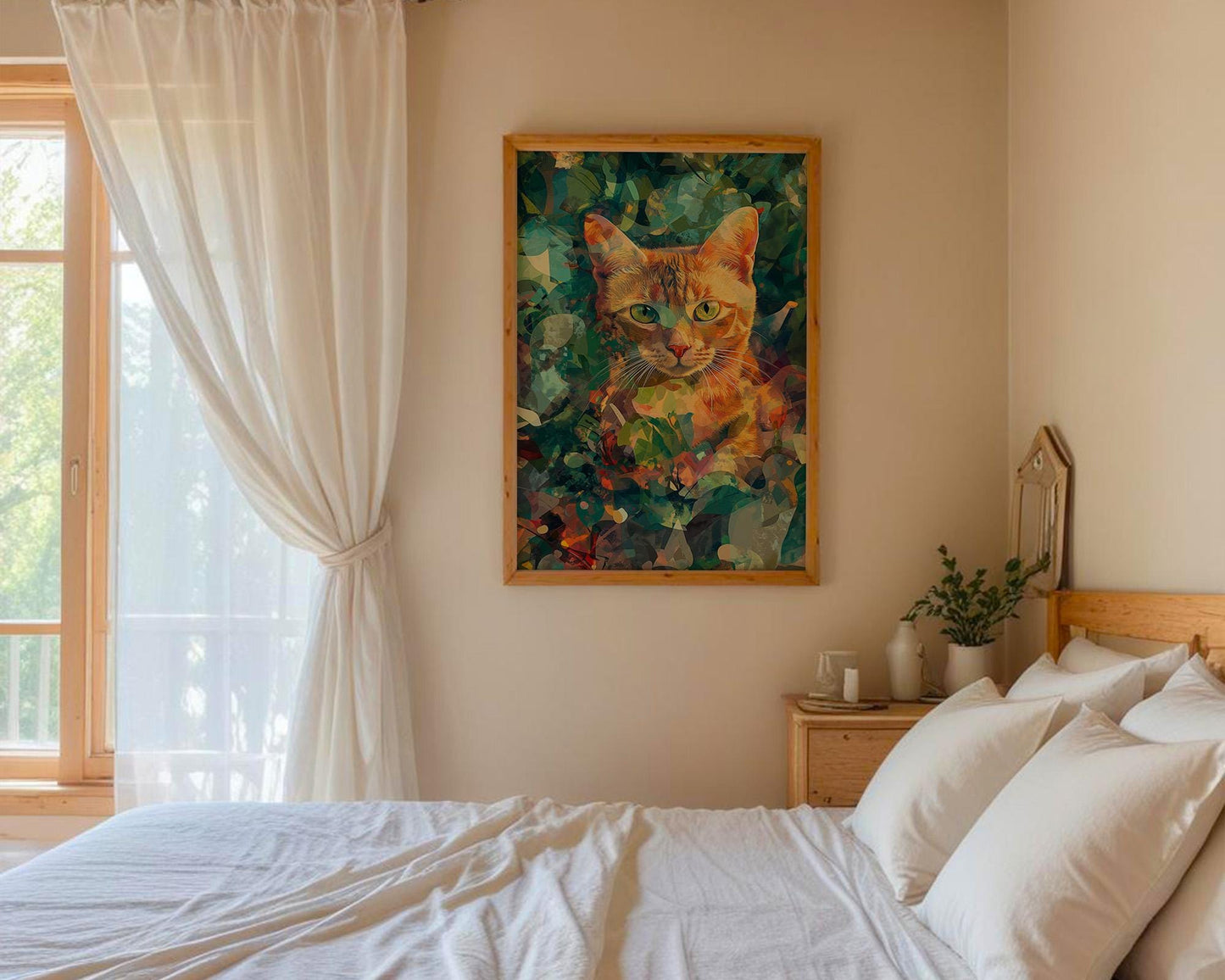 Gallery Wall Art | Abstract Cat Wall Art