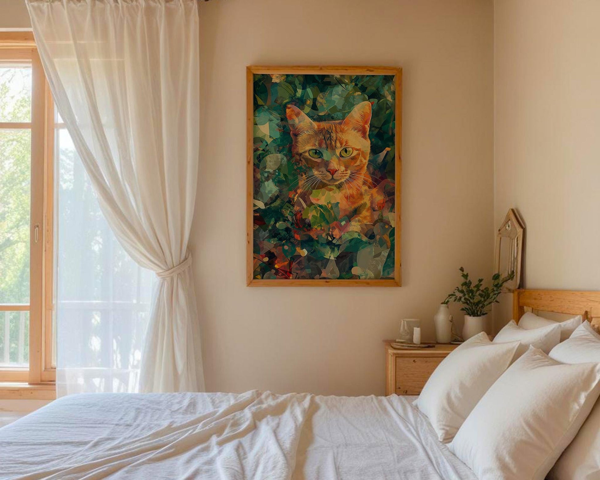 Gallery Wall Art | Abstract Cat Wall Art