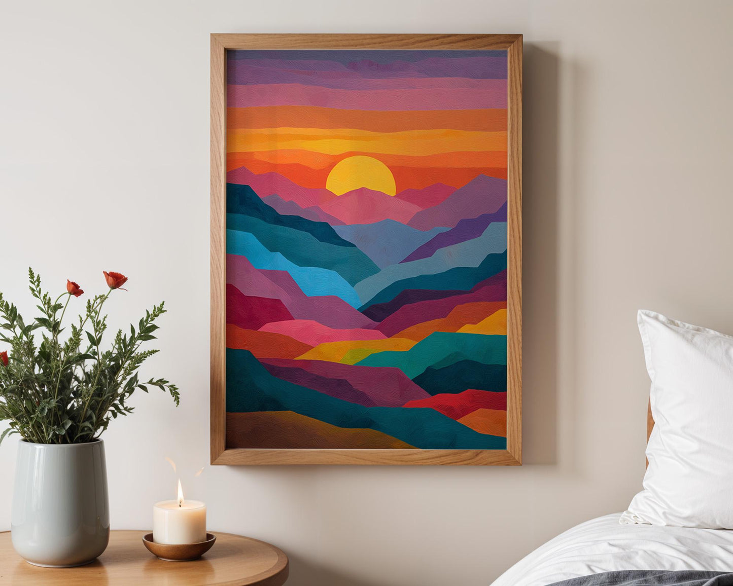 Dopamine Decor | Abstract Boho Retro Sunset Poster