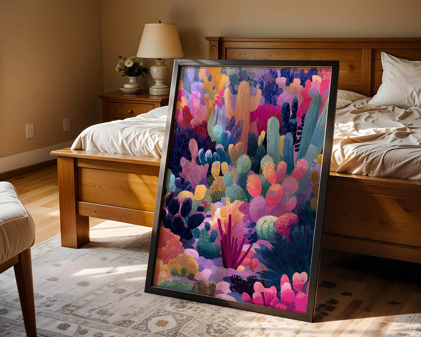 Maximalist Floral Wall Art | Vibrant Garden Print Abstract Boho Decor