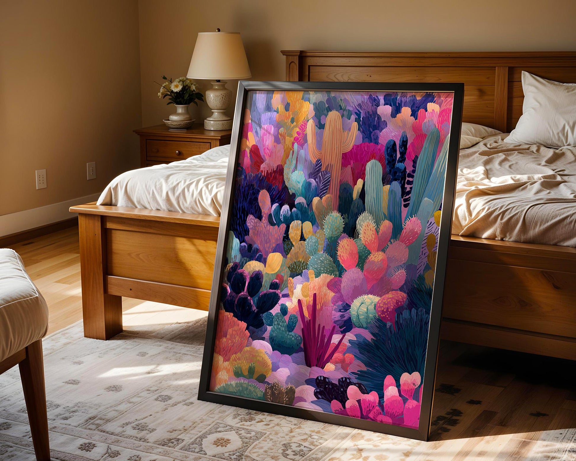 Maximalist Floral Wall Art | Vibrant Garden Print Abstract Boho Decor