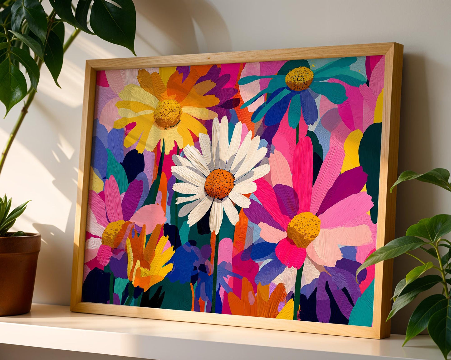 Maximalist Daisy Wall Art | Colorful Floral Print