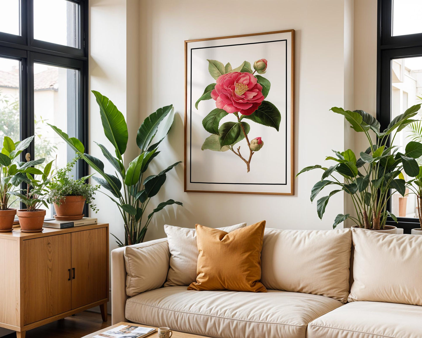 Flower Wall Decor | Pink Camellia Floral Poster