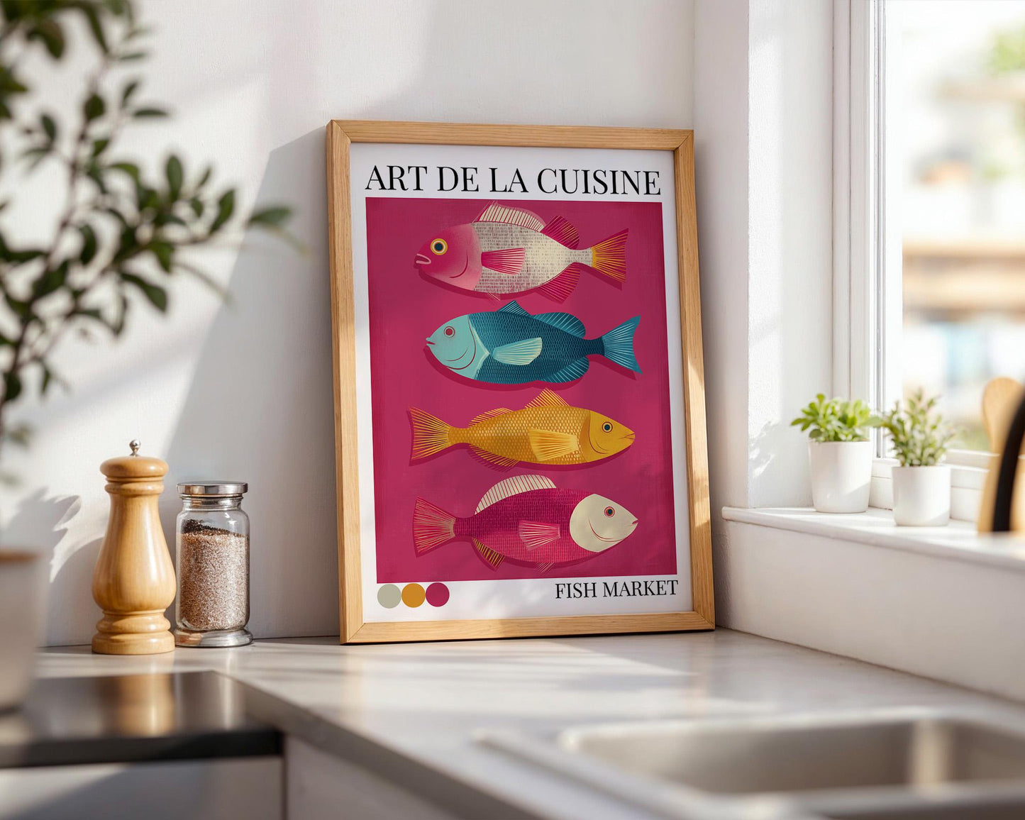Kitchen Wall Art | Colorful Fish Poster