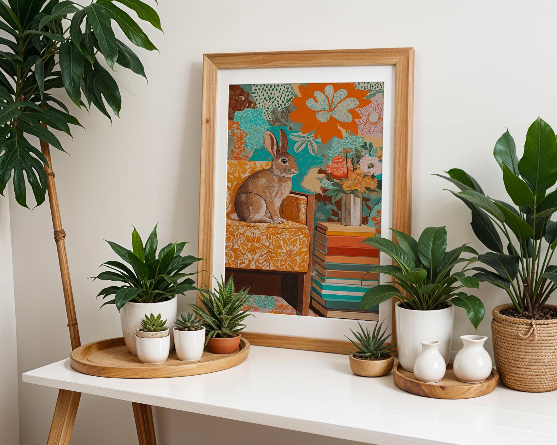 Dopamine Decor | Vibrant Rabbit Wall Art