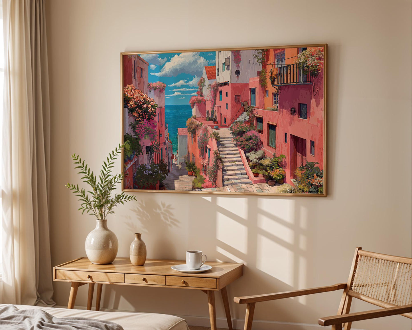 Maximalist Flower Wall Art | Colorful Mediterranean Floral Print