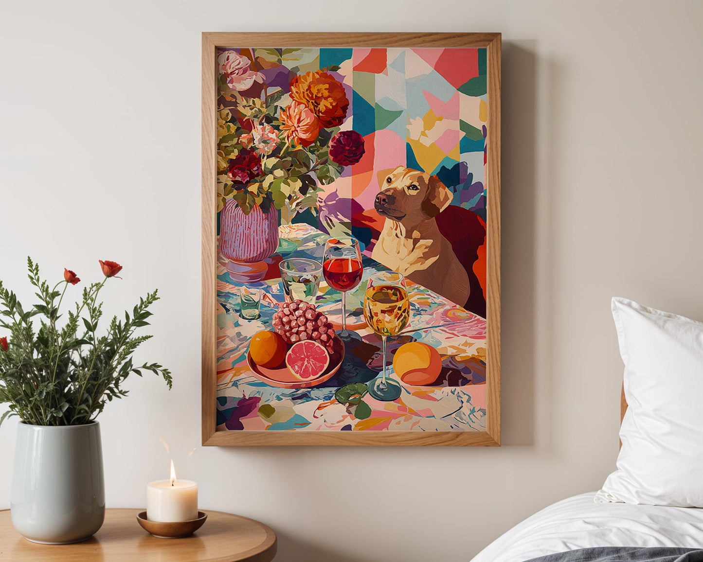 Dopamine Decor | Abstract Floral Dog Poster