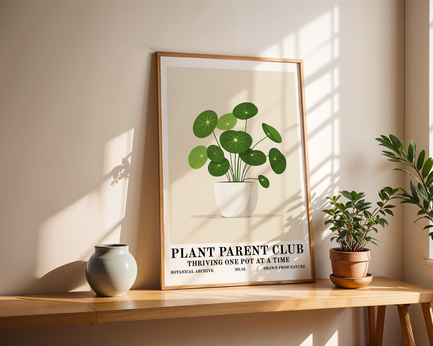 Flower Wall Decor | Pilea Peperomioides Plant Print