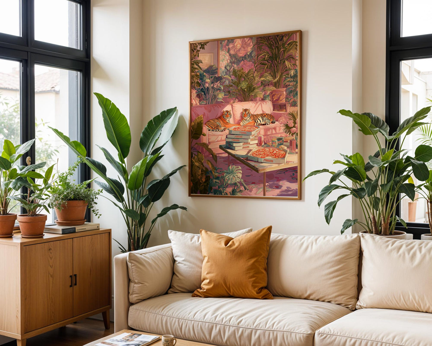 Maximalist Wall Decor | Retro Flower Abstract Floral Wall Art