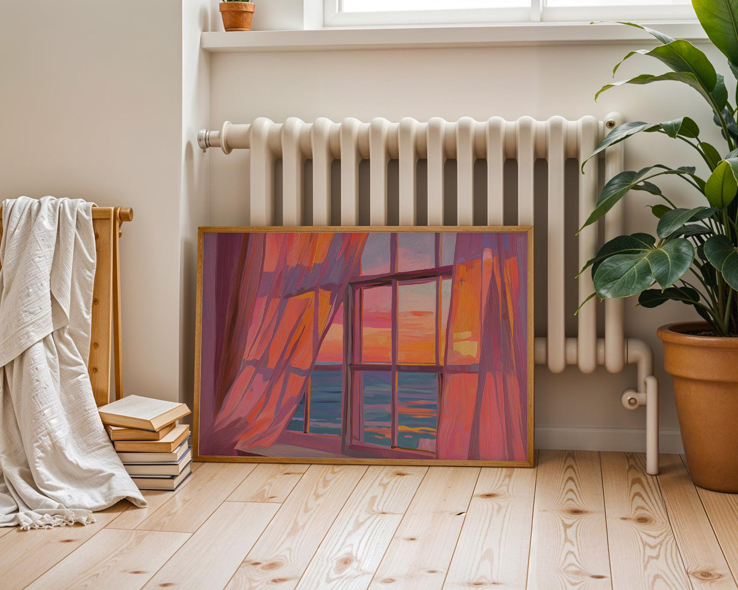 Dopamine Decor | Colourful Ocean Window View Print
