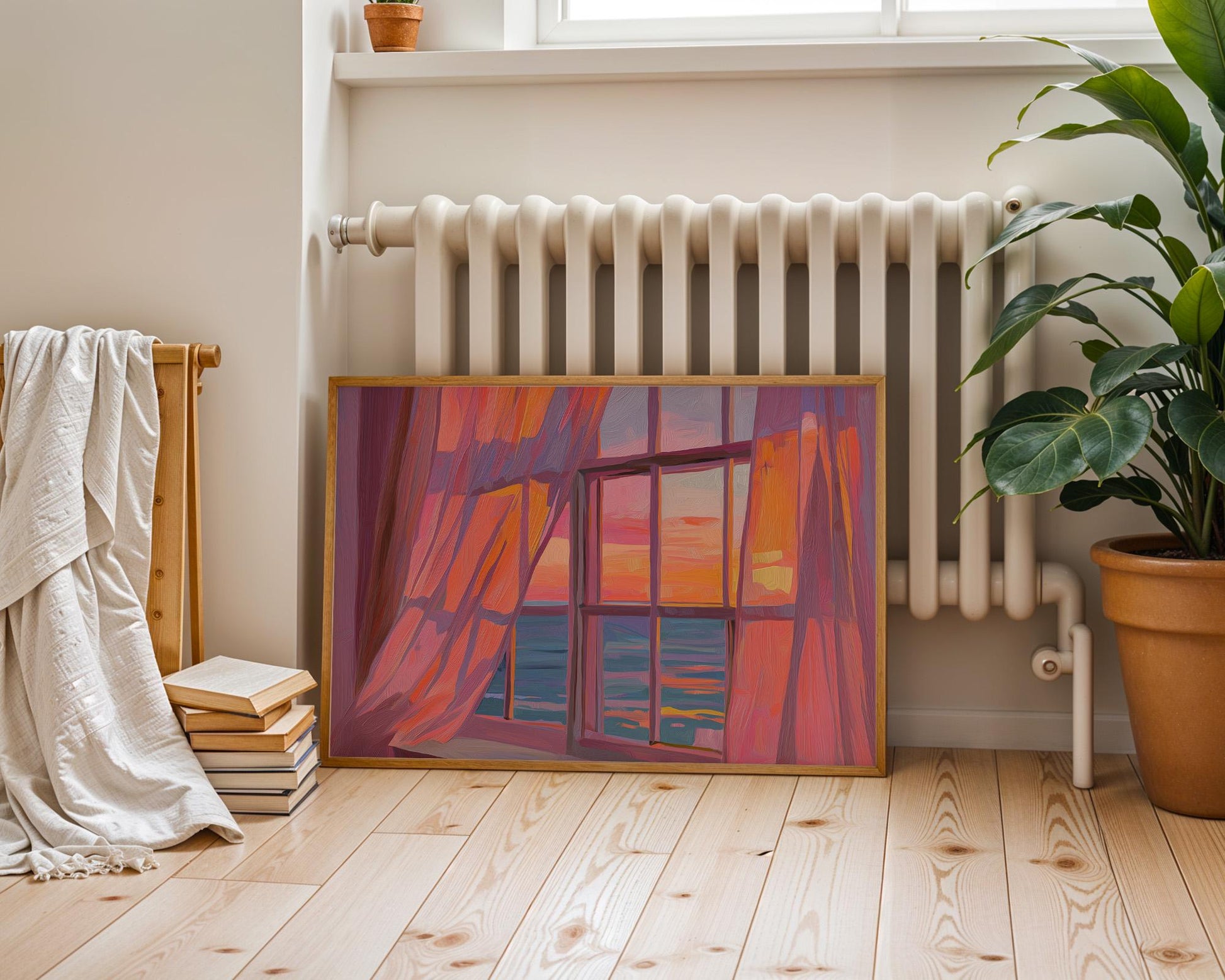 Dopamine Decor | Colourful Ocean Window View Print