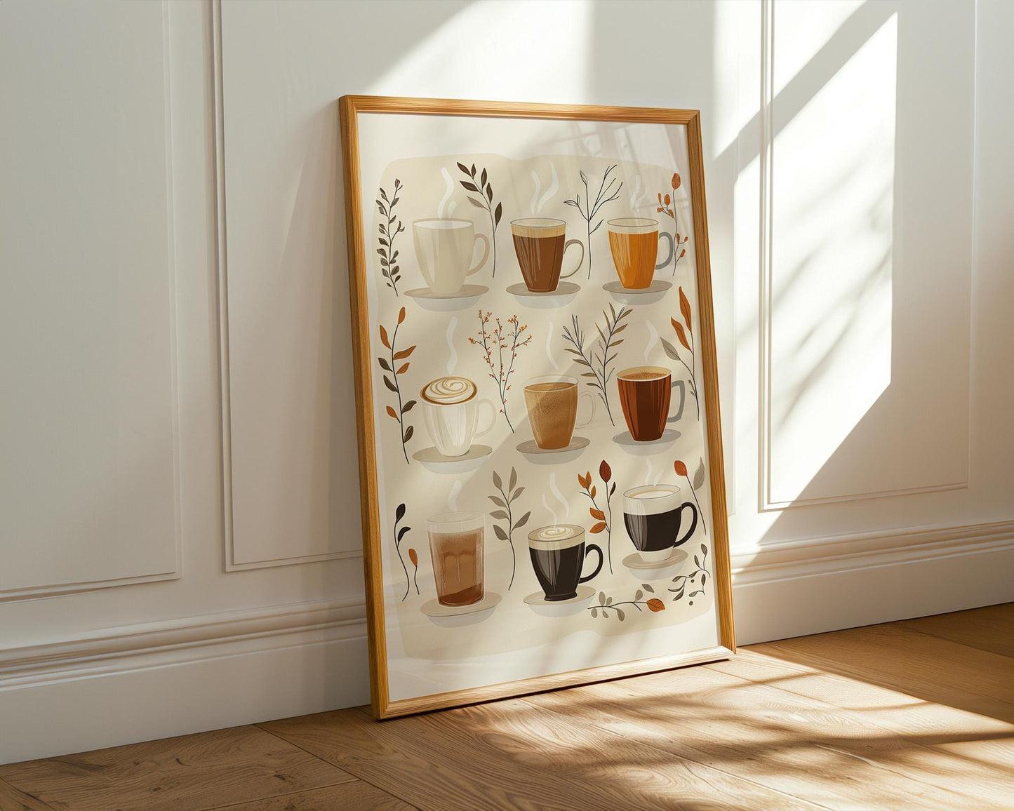 Kitchen Wall Art | Minimalist Coffee Cup Art