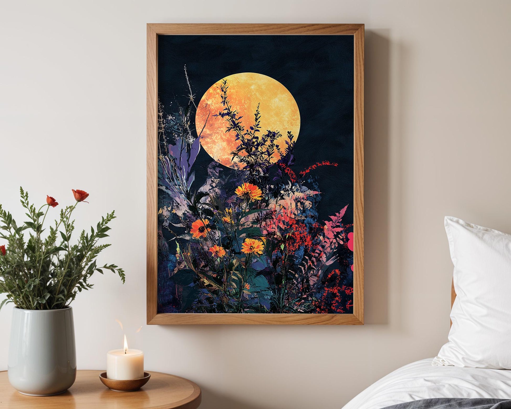 Gallery Wall Art | Floral Moon Poster