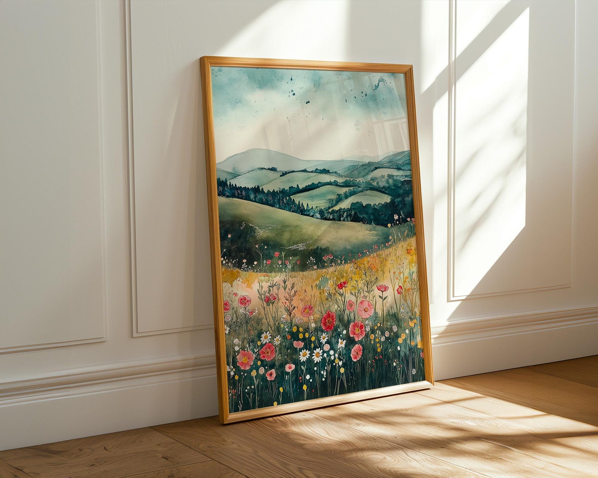 Gallery Wall Art | Wildflower Watercolor Painting