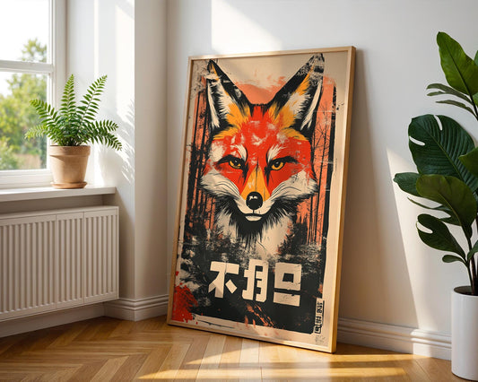 Japanese Wall Art | Japanese Fox Art Print