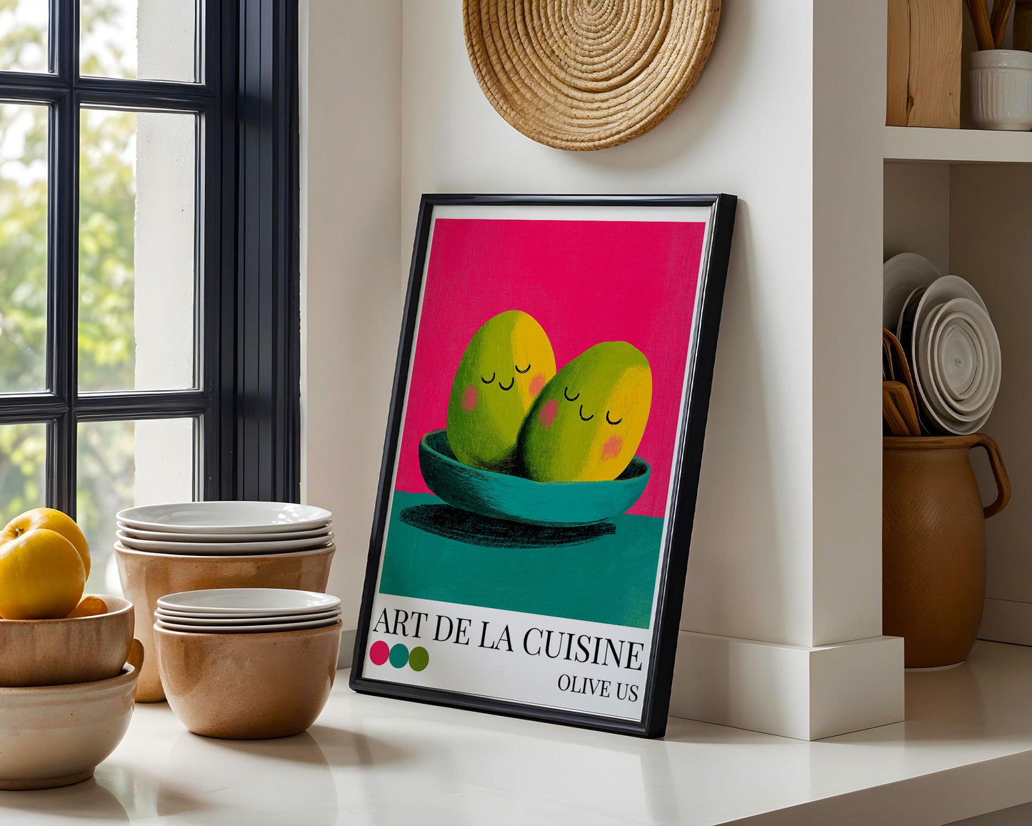 Kitchen Wall Art | Maximalist Olive Wall Art