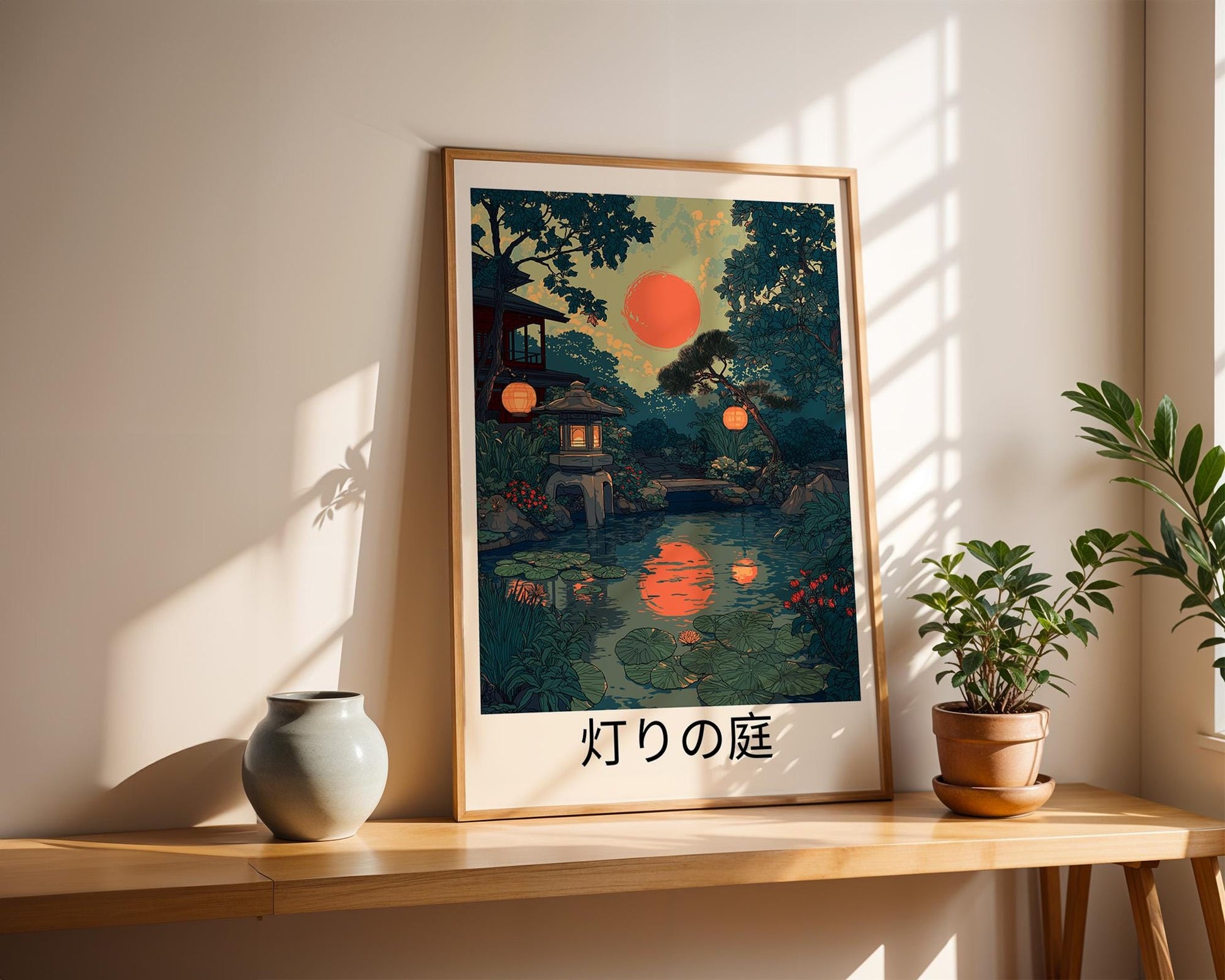 Japanese Wall Art | Lantern Dusk Garden Decor