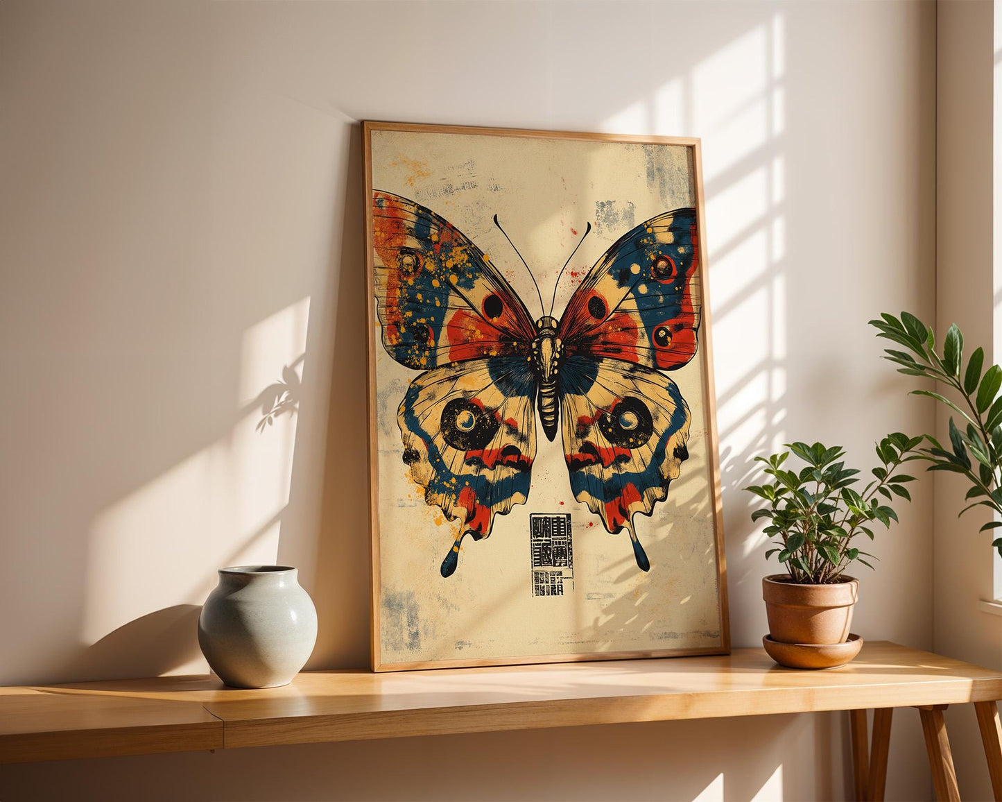 Japanese Wall Art | Vintage Japanese Butterfly Art