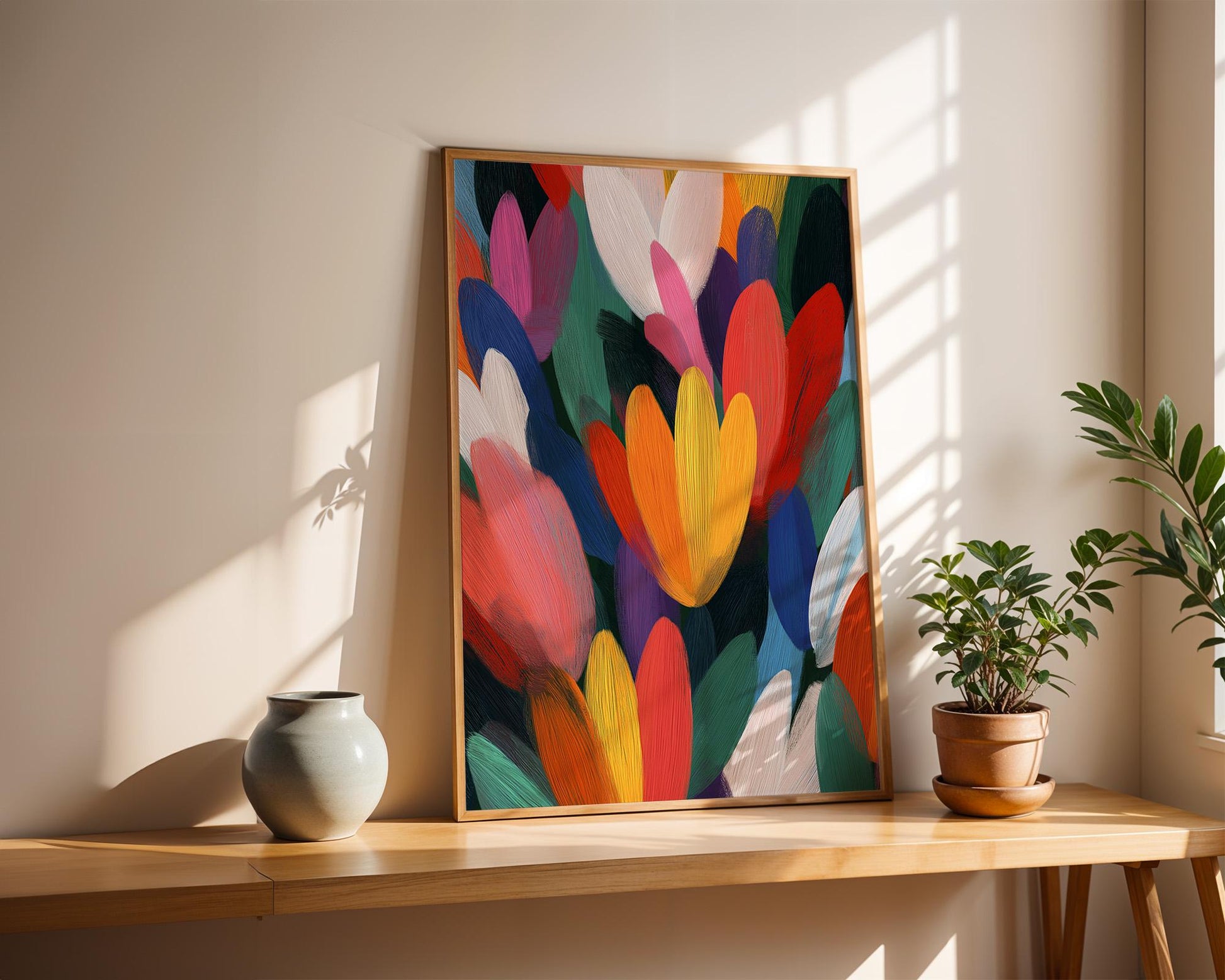 Maximalist Floral Wall Art | Abstract Tulip Meadow Print