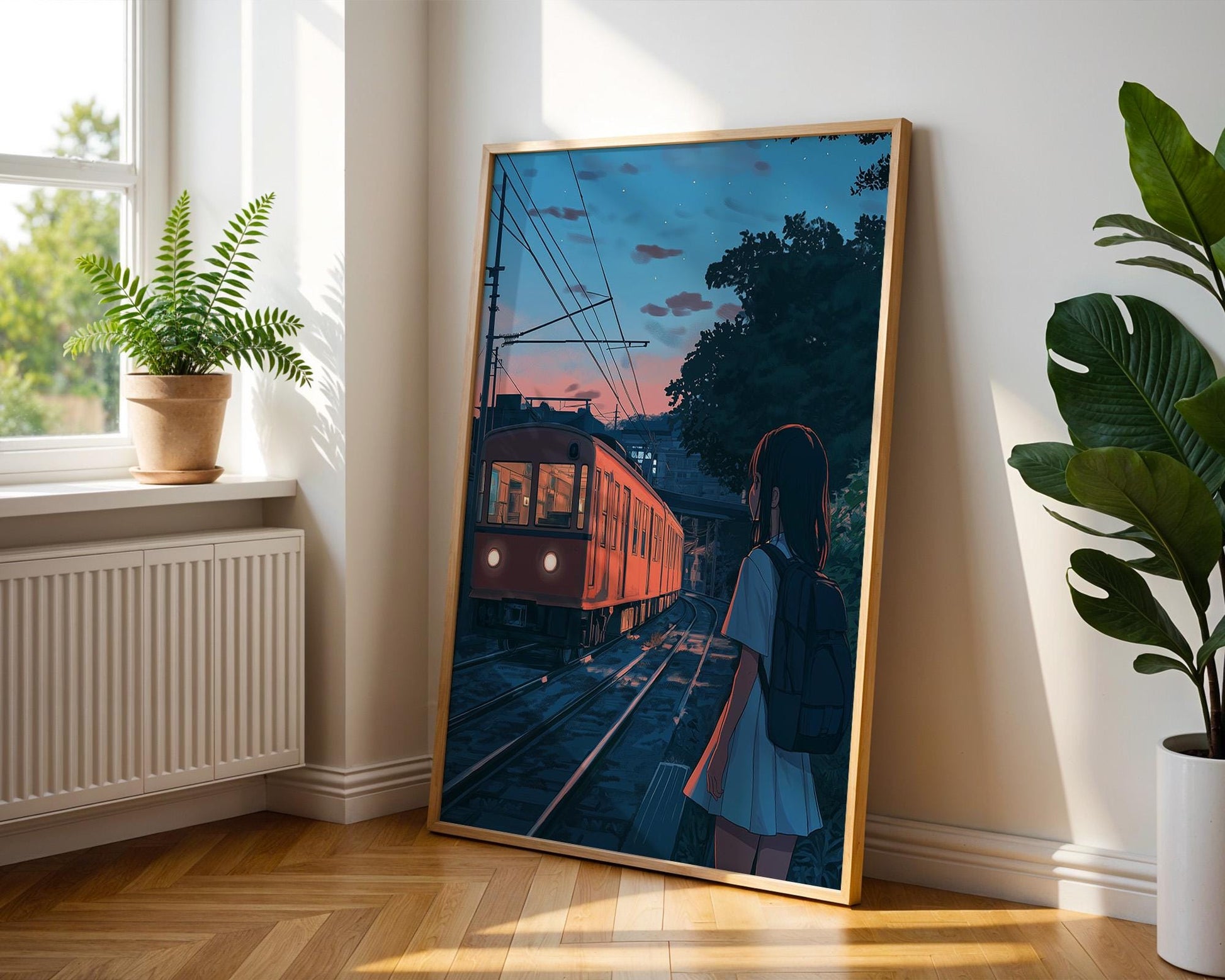 Japanese Wall Art | Lofi Anime Train Poster