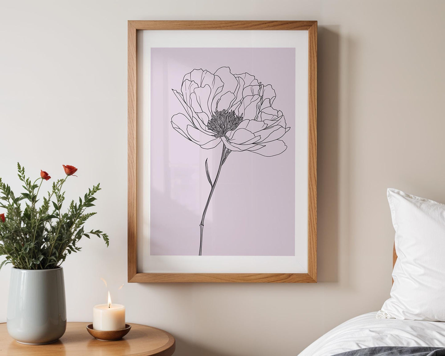 Flower Wall Decor | Peony Flower Artwork