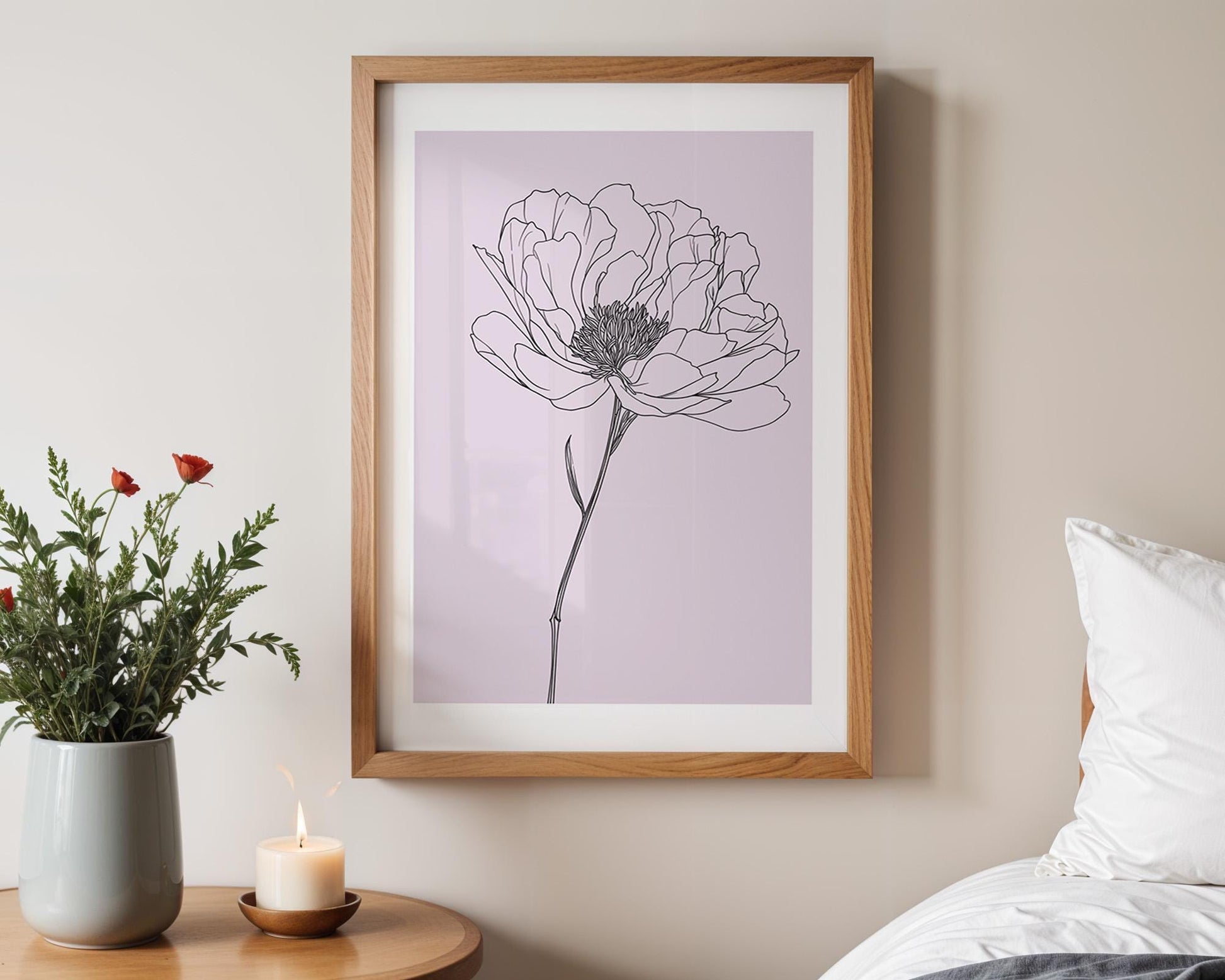 Flower Wall Decor | Peony Flower Artwork