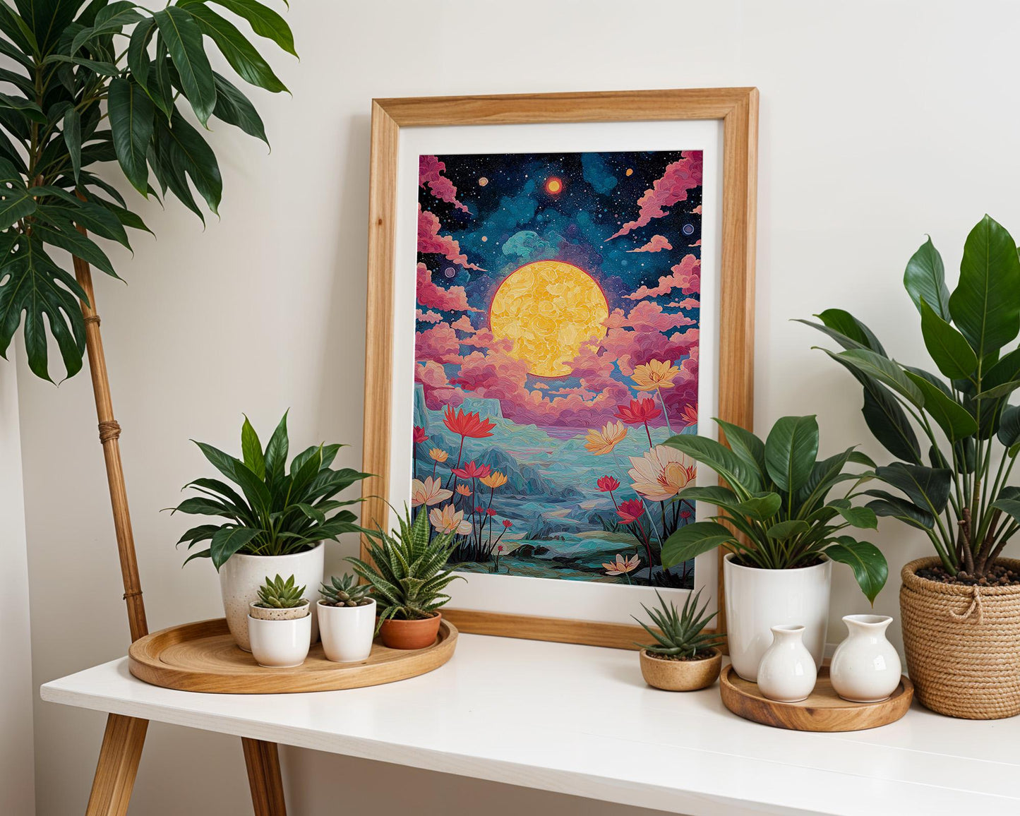 Dopamine Decor | Retro Abstract Cosmic Landscape Print