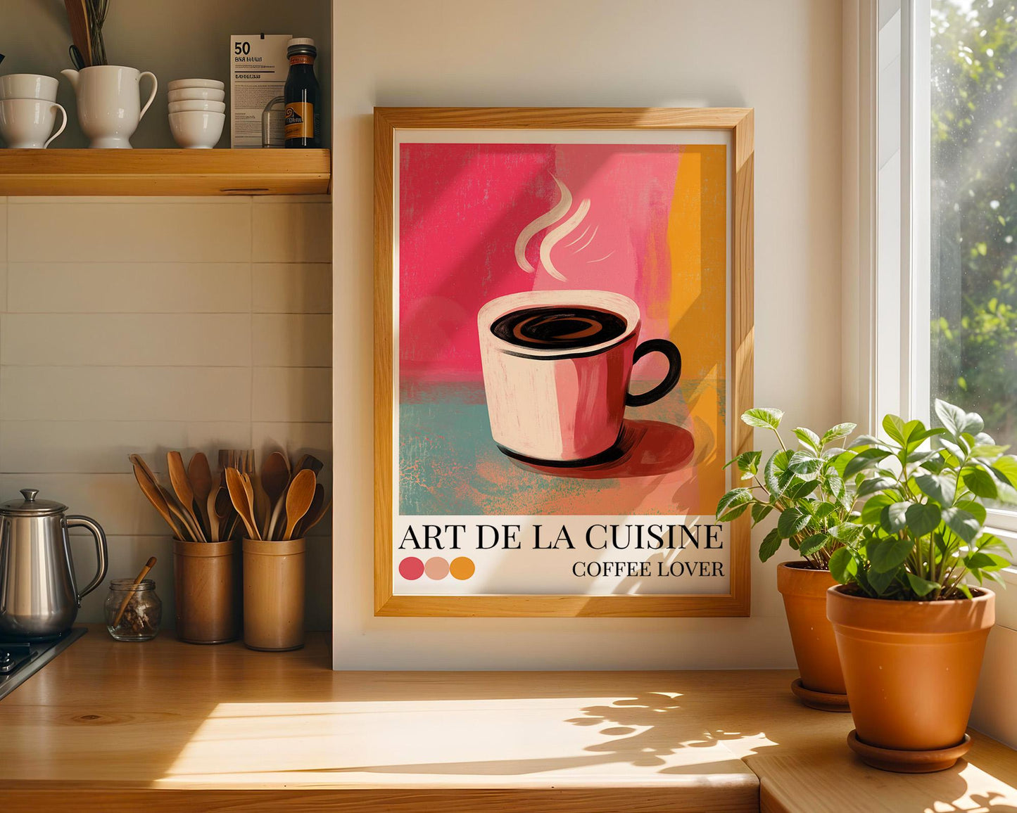 Kitchen Wall Art | Colourful Coffee Print