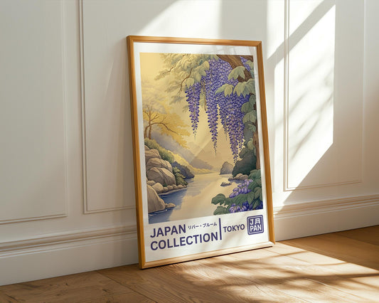 Japanese Wall Art | Wisteria Waterfall Print