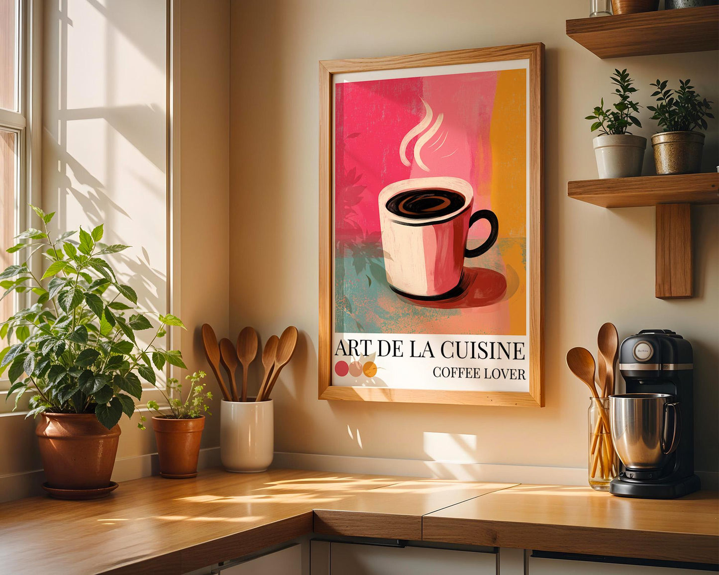 Kitchen Wall Art | Colourful Coffee Print